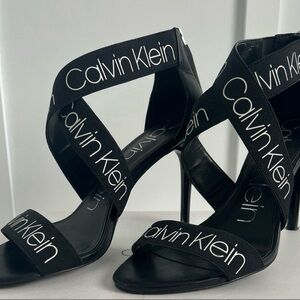 Calvin Klein heels sandal black and white size 8.5